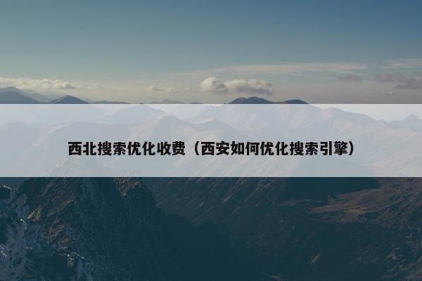 西北搜索优化收费（西安如何优化搜索引擎）