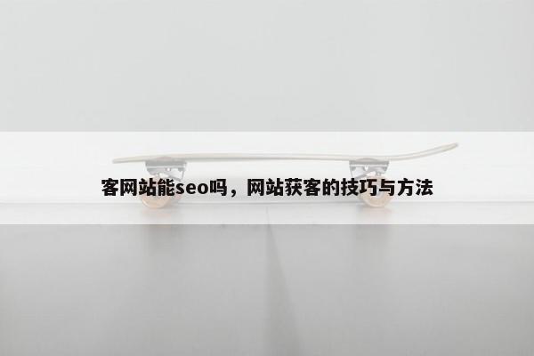 客网站能seo吗，网站获客的技巧与方法