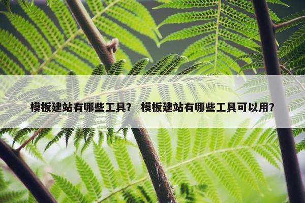 模板建站有哪些工具？ 模板建站有哪些工具可以用？