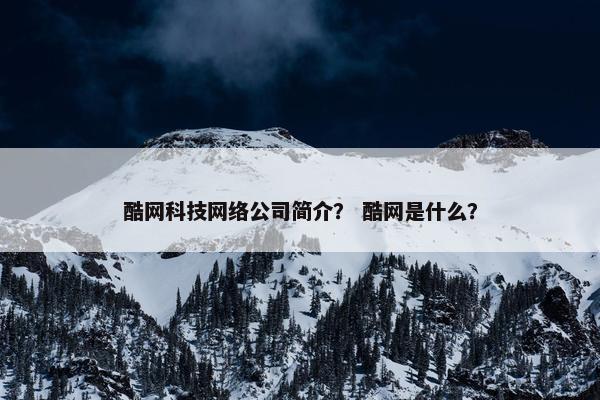 酷网科技网络公司简介？ 酷网是什么？