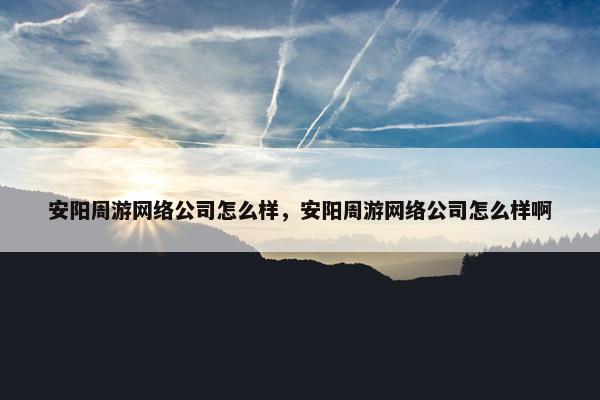 安阳周游网络公司怎么样，安阳周游网络公司怎么样啊