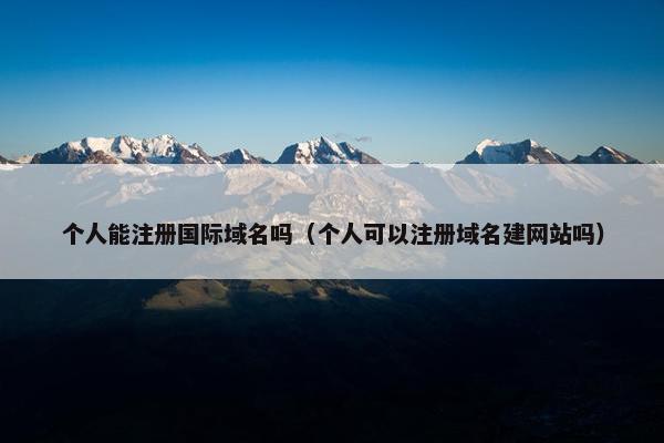 个人能注册国际域名吗（个人可以注册域名建网站吗）