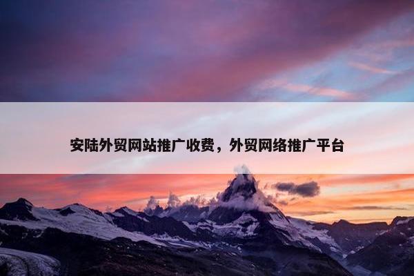 安陆外贸网站推广收费，外贸网络推广平台