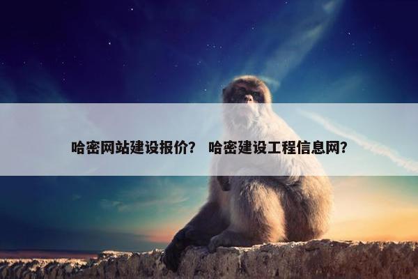 哈密网站建设报价？ 哈密建设工程信息网？
