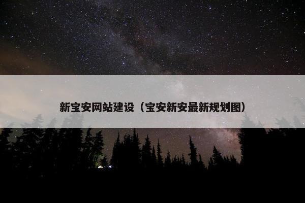 新宝安网站建设（宝安新安最新规划图）