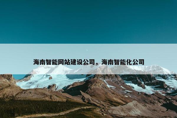 海南智能网站建设公司，海南智能化公司