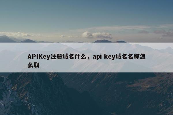 APIKey注册域名什么，api key域名名称怎么取