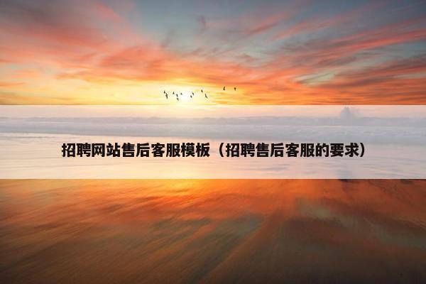 招聘网站售后客服模板（招聘售后客服的要求）