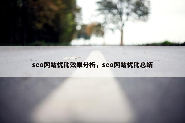 seo网站优化效果分析，seo网站优化总结