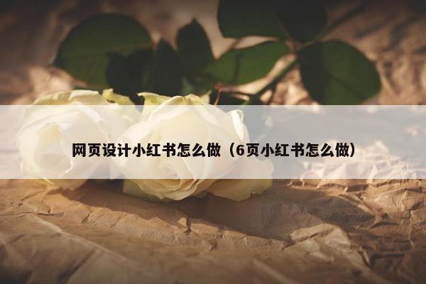 网页设计小红书怎么做（6页小红书怎么做）