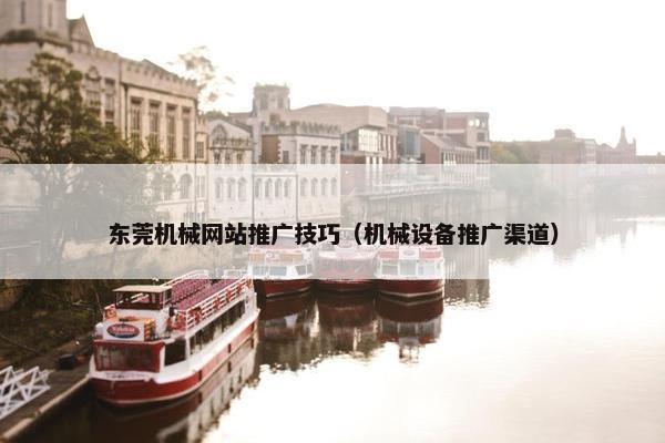 东莞机械网站推广技巧（机械设备推广渠道）