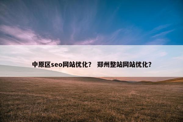 中原区seo网站优化？ 郑州整站网站优化？