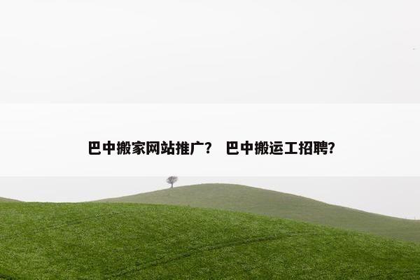 巴中搬家网站推广？ 巴中搬运工招聘？