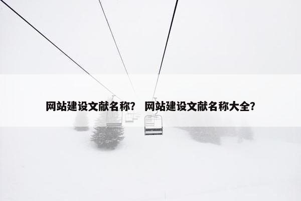 网站建设文献名称？ 网站建设文献名称大全？