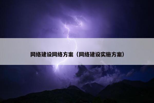 网络建设网络方案（网络建设实施方案）