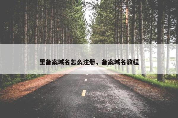 里备案域名怎么注册，备案域名教程