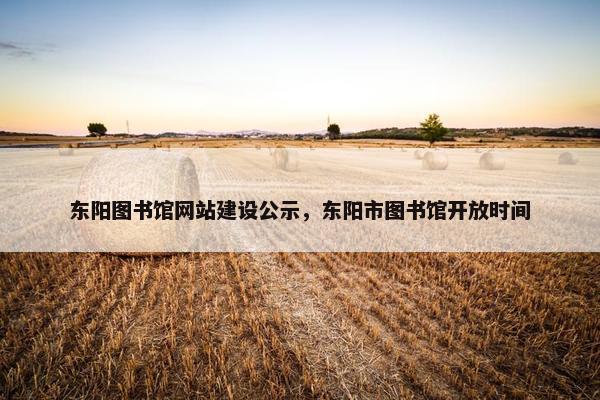 东阳图书馆网站建设公示，东阳市图书馆开放时间