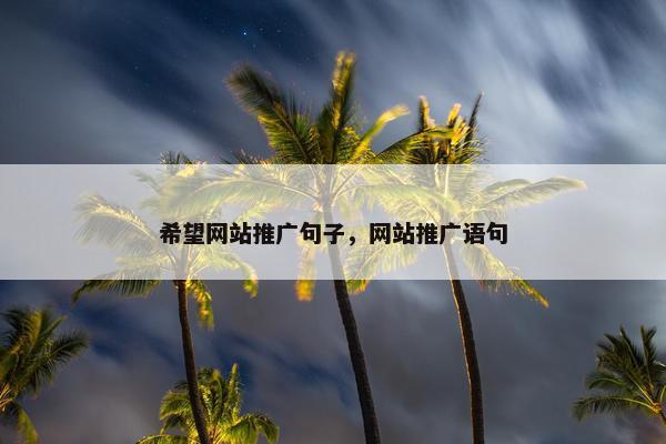 希望网站推广句子，网站推广语句