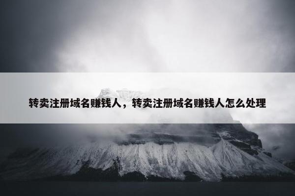 转卖注册域名赚钱人，转卖注册域名赚钱人怎么处理