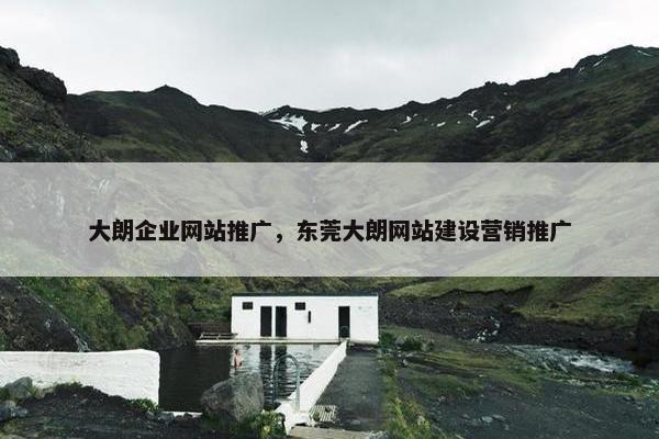 大朗企业网站推广，东莞大朗网站建设营销推广