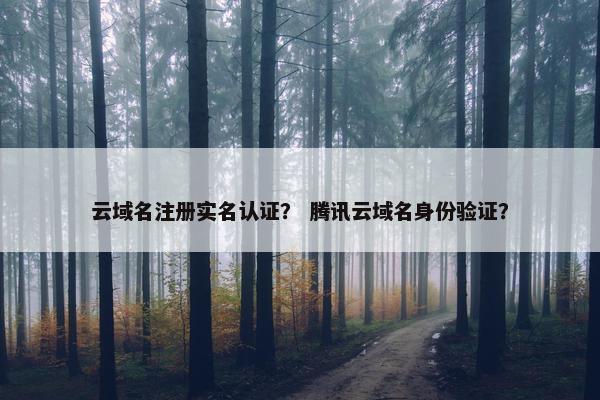 云域名注册实名认证？ 腾讯云域名身份验证？