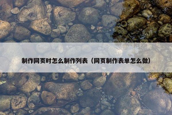 制作网页时怎么制作列表（网页制作表单怎么做）