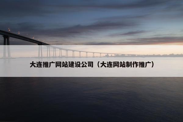 大连推广网站建设公司（大连网站制作推广）