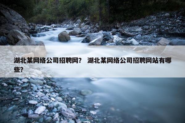 湖北某网络公司招聘网？ 湖北某网络公司招聘网站有哪些？