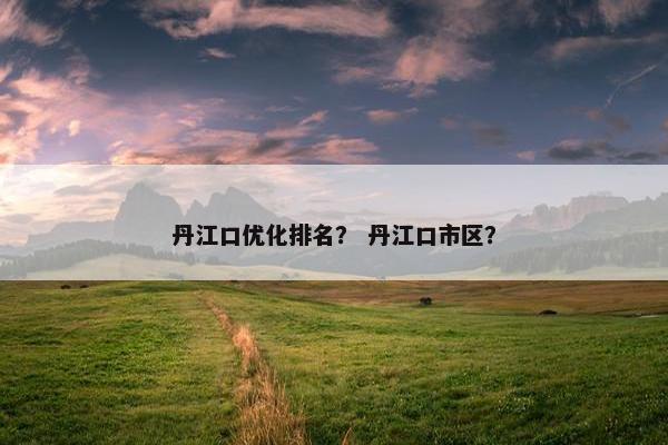 丹江口优化排名？ 丹江口市区？