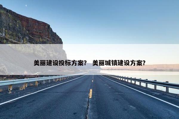 美丽建设投标方案？ 美丽城镇建设方案？