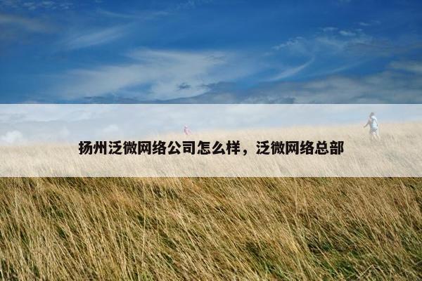 扬州泛微网络公司怎么样，泛微网络总部