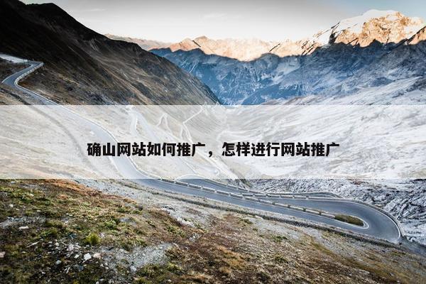 确山网站如何推广，怎样进行网站推广