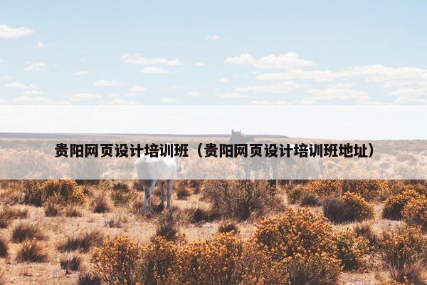 贵阳网页设计培训班（贵阳网页设计培训班地址）