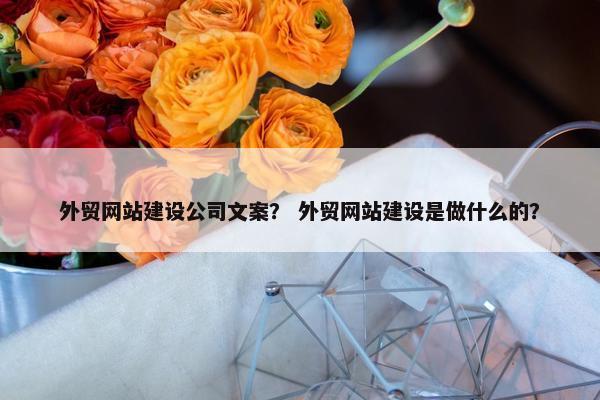 外贸网站建设公司文案？ 外贸网站建设是做什么的？