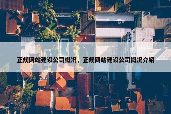 正规网站建设公司概况，正规网站建设公司概况介绍