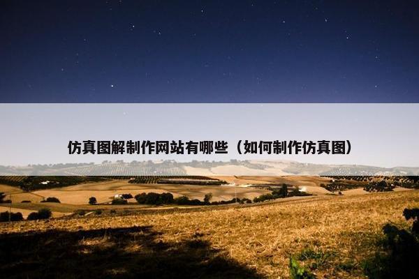 仿真图解制作网站有哪些（如何制作仿真图）