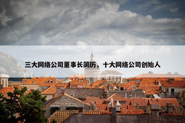三大网络公司董事长简历，十大网络公司创始人