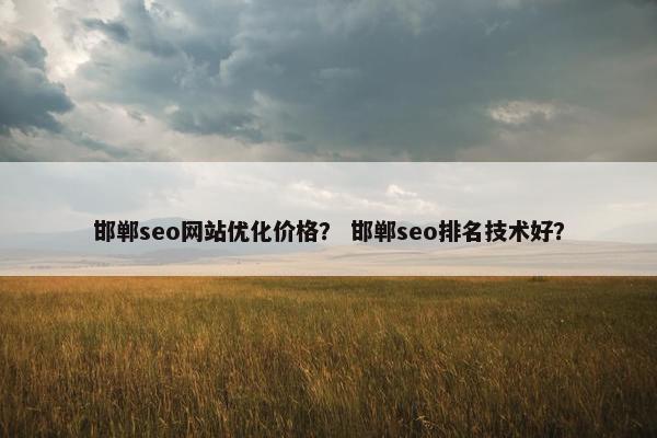 邯郸seo网站优化价格？ 邯郸seo排名技术好？