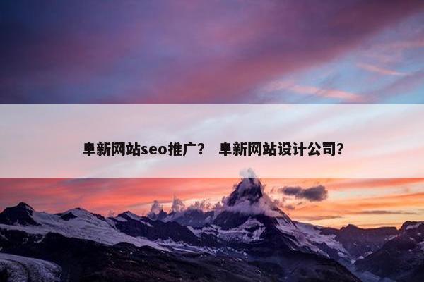 阜新网站seo推广？ 阜新网站设计公司？
