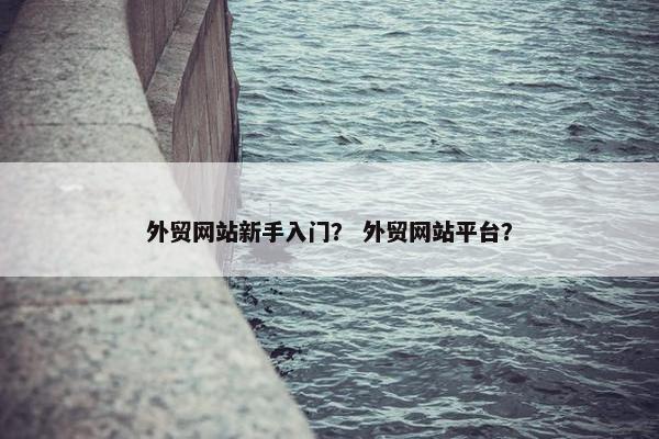 外贸网站新手入门？ 外贸网站平台？