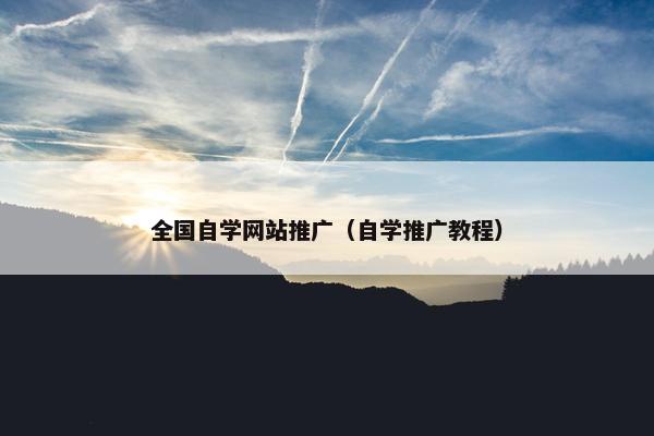全国自学网站推广（自学推广教程）