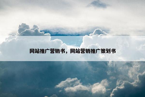 网站推广营销书，网站营销推广策划书