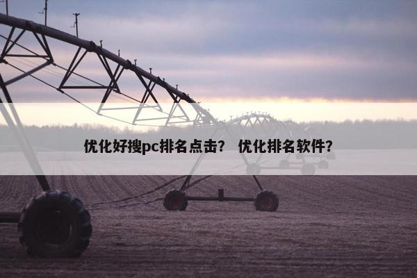 优化好搜pc排名点击？ 优化排名软件？