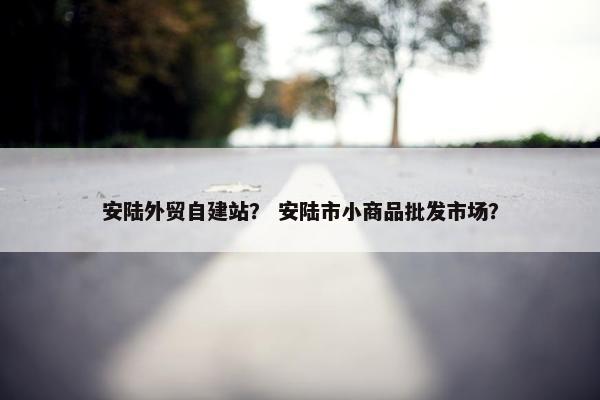 安陆外贸自建站？ 安陆市小商品批发市场？