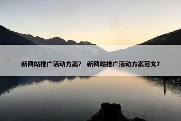 新网站推广活动方案？ 新网站推广活动方案范文？