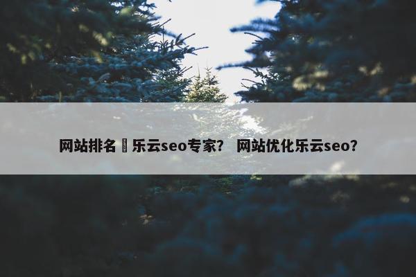 网站排名亅乐云seo专家？ 网站优化乐云seo？