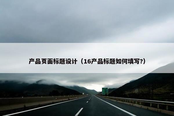 产品页面标题设计（16产品标题如何填写?）