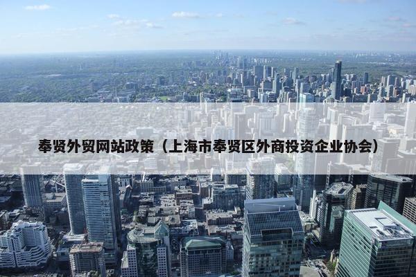 奉贤外贸网站政策（上海市奉贤区外商投资企业协会）