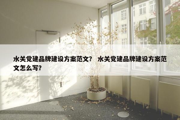 水关党建品牌建设方案范文？ 水关党建品牌建设方案范文怎么写？