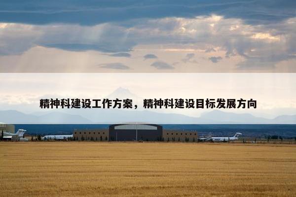 精神科建设工作方案，精神科建设目标发展方向